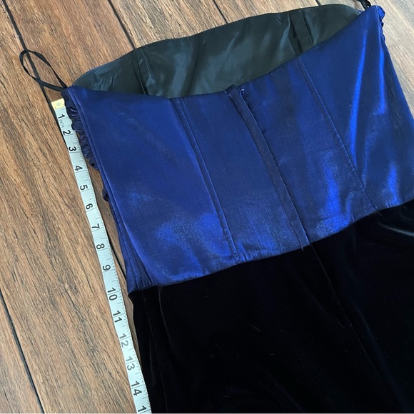 Vintage Jessica McClintock Gunne Sax Velvet Maxi Dress 10 Purple Black Gown - Picture 11 of 13